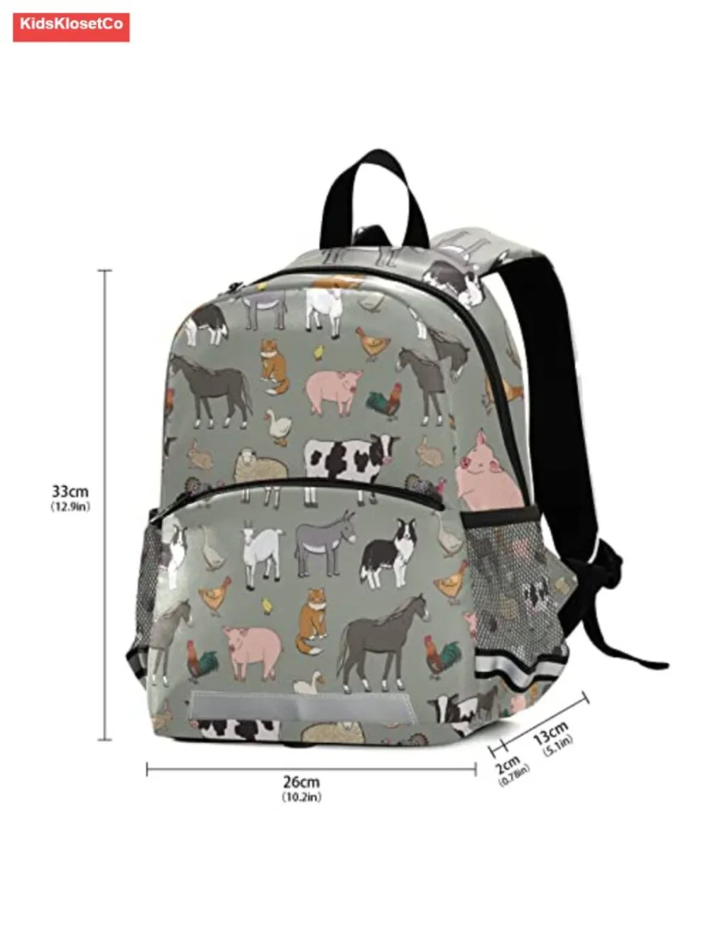 Kids Toddler Backpack with Chest Strap and Safety Leash, Polyester, Daypack